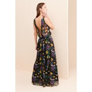 Eywasouls‎ Size XS/S Malibu Event Black Vintage Abroad Maxi Black Floral Print